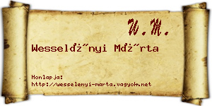 Wesselényi Márta névjegykártya